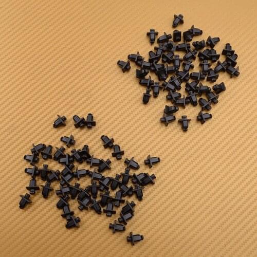 100Pcs Black Car Upper Lower Cowl Grille Clip Push Type Retainer Rivet 66814-01G00 Fit for Nissan Pickup D21