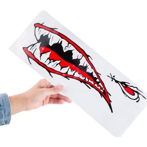 2PCS Waterproof DIY Funny Rowing Kayak Rowing Boat Shark Teeth Accessories Mouth Sticker Vinyl Decal Sticker Label