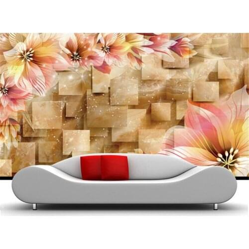 Beibehang 3d Wallpaper Large Dream Lily Marble Backdrop Living Room Bedroom TV Background Mural photo wallpaper papel de parede