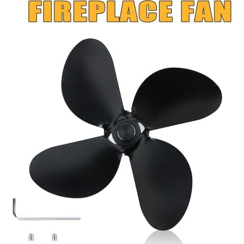 4 Blades Efficient Heat Distribution Eco Fan Quiet Home Fireplace Accessories Fan Blade Replacement For Heating Stove Fans