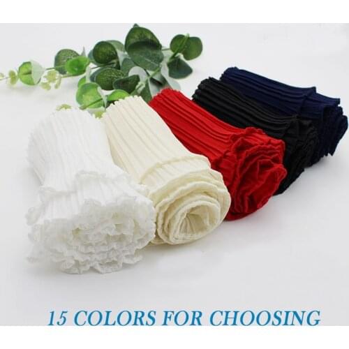 6Meters 11CM White Black Pink Pleated Chiffon Lace Ruffle Trim Ribbon 3D Flowers Dress Collar Applique Guipure Sewing DIY Crafts