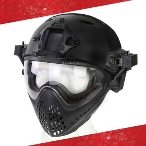 Army Military Full Covered Helmet Mask Tactical Paintball Airsoft HD Lens Mask Helmet Outdoor Shooting Hunting Protection Helmet