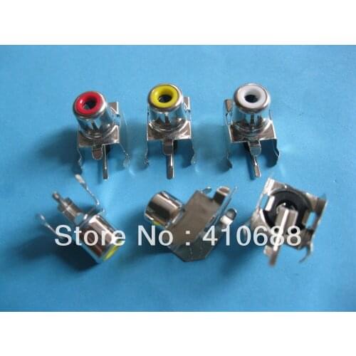 AV Pin Jack RCA Female 3 Color Audio Video AV Socket Connector AV-8.4-3 18 pcs per lot HIGH Quality HOT Sale