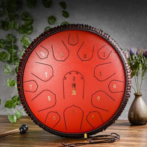 Steel Tongue drum 14 inch 15 tone drum handpan drum Tank Drum Yoga Meditation Percussion instrument Beginners musical Gift