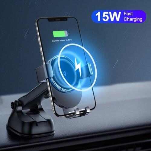 15W Wireless Charger Qi Car Holder for iPhone 11 Samsung Xiaomi Intelligent induction Fast Wireless Charging with Air Vent Mount
