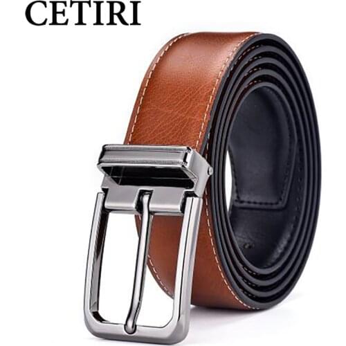 CETIRI Rotated Buckles, Mens Belt, Reversible Leather Belts for Men, Dress and Casual, Classic & Fashion Designs for Man