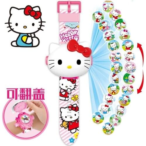 Sanrio hello kitty childrens 24 picture projection toy trend adjustable student cartoon electronic watch
