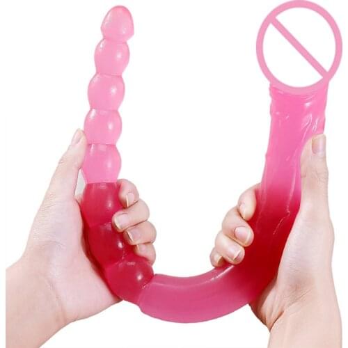 55cm Long Dildo Lesbian Double Head Big Penis Sex Toys for Men G Spot Vaginal Prostate Stimulator Anal Plug Butt Dilator Dildos