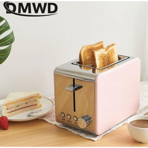 DMWD 750W Home Automatic Toaster 2 Slice Bread Baking Machine Breakfast Maker Sandwich Bread Slice Toaster Blue 220V