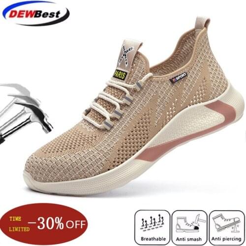 Breathable lightweight safety shoes steel toe cap protective shoes work sports shoes indestructible mens stab-resistant shoes