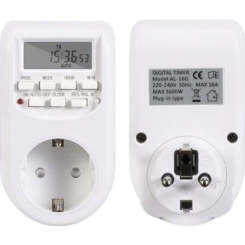 EU Plug Timer Adjustable Programmable Setting of Clock Digital Timer Switch Energy Saving Smart Power Socket