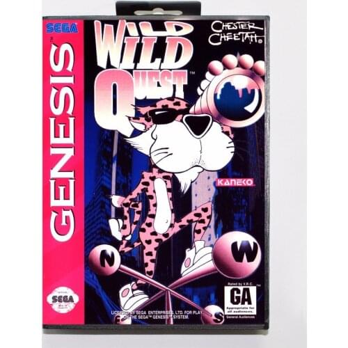 Chester Cheetah Wild Wild Quest Game Cartridge 16 bit MD Game Card With Retail Box For Sega Mega Drive For Genesis