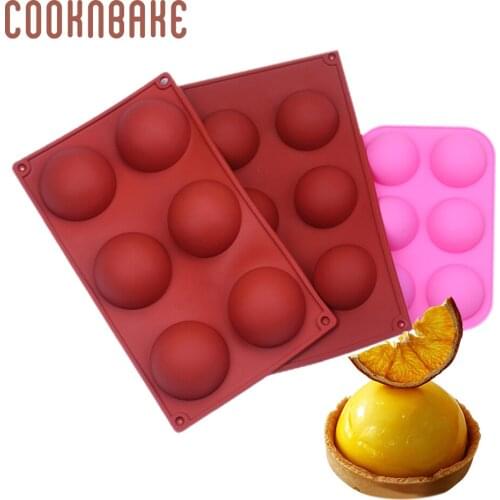 COOKNBAKE Dome Silicone Mold for Cake chocolate pastry baking round Soap Jelly Pudding form Diy cake decorating