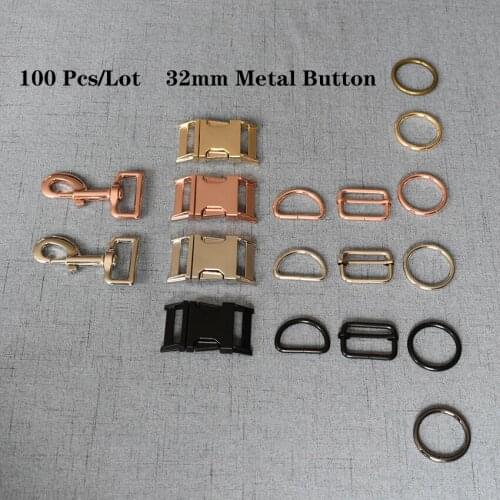 100 Pcs/Lot 32mm Metal Safety Strong Clips Lobster Clasp Dog Leash Carabiner Snap Hook DIY Key Chain Bag 32mm7826