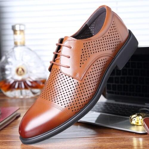 Men Dress Leather Shoes Slip on Fashion Male Formal Oxford Shoes Flats Pointed Toe Party Wedding Shoes for Men H219
