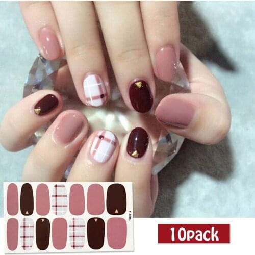 10pcs/set Christmas Style 14Tips YMX Series Nail Art Stickers Kit Marble Decals Full Cover Adhesive Manicure Decorations Tools
