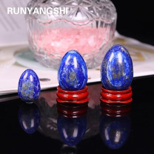 Natural Crystal Egg Shaped Healing Stone Lapis lazuli Chakra Spirit Crystal Point Home Decoration Gem Crafts