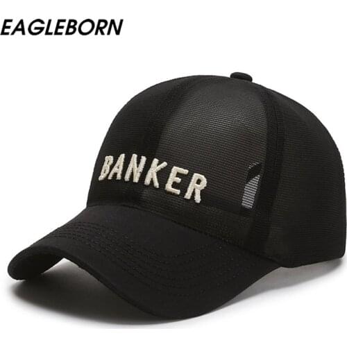 2021 New EAGLEBORN Summer New Fashion Men Embroidery Baseball Cap Letter Mesh Cap Sun Hat Outdoor Sports Woman Hats Light Color