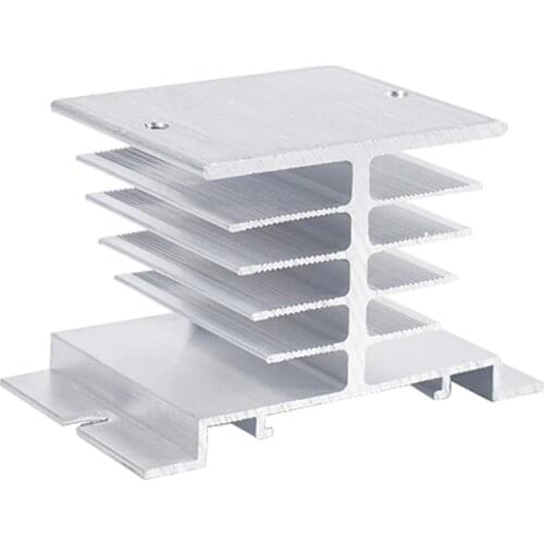Mini Single Phase Solid State Relay SSR Aluminum Heat Sink Radiator Newest Rail Mount For 10A-25A Relay