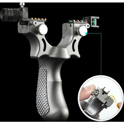 Outdoor Tools Hunting Slingshot With Laser Light Sight Flat Rubber Band High Precision Sling Shot For Shooting Launcher Gadgets