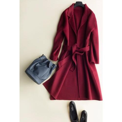 Abrigo mujer Coat Women Autumn Winter Long Jackets Turn-Down Collar Wool Female Jacket Womens Coats 2020 CS1620