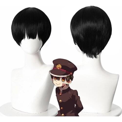 Toilet-bound Jibaku Shounen Hanako kun Yugi Amane Wig Cosplay Black Short Heat Resistant Synthetic Hair Party Wigs + Wig Cap