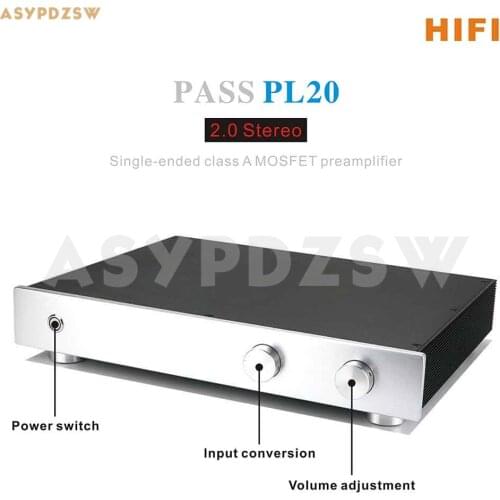 PASS PL20 HIFI 2.0 stereo Single-ended class A MOSFET preamplifier With 4 Way IN