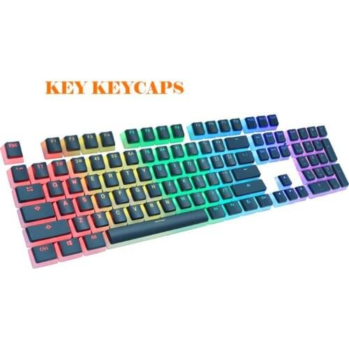 1 Set Replaceable PBT Pudding Keycaps 108 Transparent Lettering Keys Double Shot P9YE