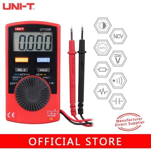 UNI-T UT120A UT120B UT120C Ultra-Thin Pocket Handheld Digital Multimeter DC/AC Ampere Tester Mini Electric Meter LCD Display