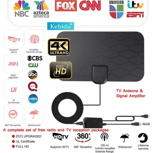 25DB TV Signal Amplifier Booster Satellite Ground Receiver Digital HD for TV Fox Antenna HD Channel Easy Installation