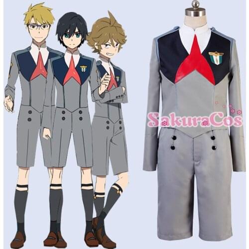[STOCK] 2018 New Anime Darling in the Franxx CODE 016 Hiro ICHIGO Uniform Cosplay Costume Unisex For Halloween Free Shipping