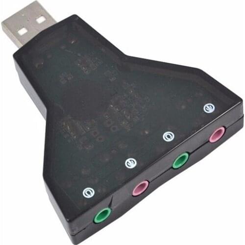 USB 2.0 External Sound Card w/Dual 3.5mm Headset and Microphone Jack Interface,Laptop USB Stereo Mic Audio Adapter