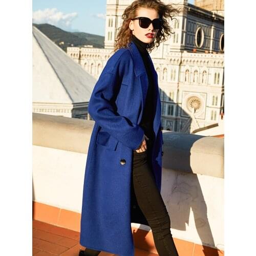 High End Superfine Double-sided Cashmere Overcoat Womens Middle and Long 2021 New Woollen Suiting Type Woollen Overcoat