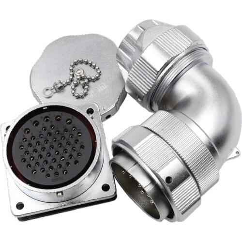 WY55 TU+Z M55 Waterproof Connector Adapter 4 7 40 53 61 Pin 10A 50A AC 500V Right Angle Bend Aviation Male Plug & Female Socket