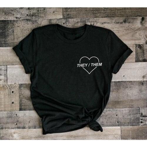 Pronouns they them Women tshirt Casual Cotton Hipster Funny t-shirt For Lady Yong Girl Top Tee Drop Ship ZY-159