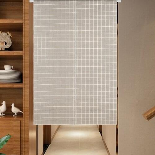 Japanese Style Kitchen Door Curtain Bathroom Bedroom Home Entrance Decorative Half Curtains Cotton Linen Plain Wardrobe curtain