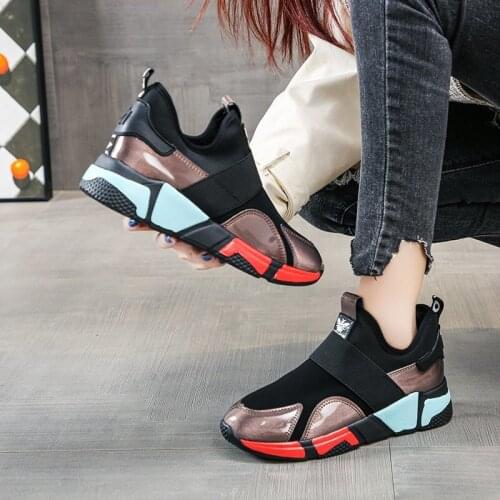 Spring and Autumn New Fashion Wild Ladies Flat Sneakers Comfortable Breathable Slip-on Womens Vulcanized Shoes Shoes
