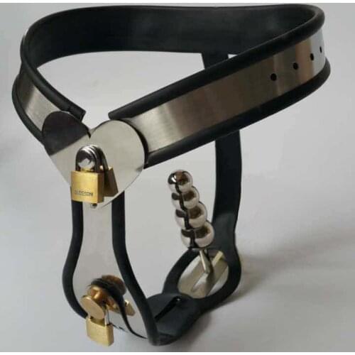 Heart Type Lock Stainless Steel Female Chastity Belt Panties Anal Plug BDSM Bondage Device Adult Slave Sex Toys For Women