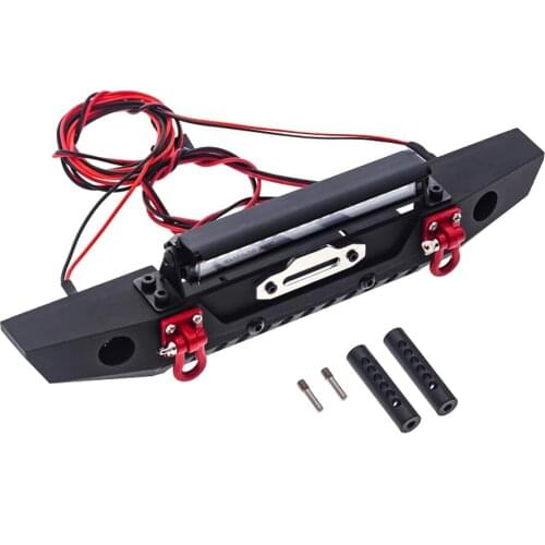 1:10 With LED Lighting System Anti Collision RC Crawler Shockproof Metal Protector Replacement Parts Front Bumper SCX10 TRX4