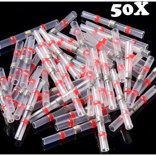 10/50PCS Thermal Shrinkage Electrical Car Wires Connector Solder Extrusion Terminals Block Cable Termination Wireway Clamping