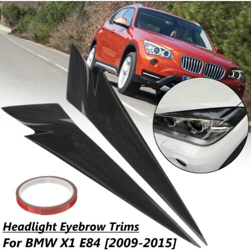 2PCS Car Front Headlight Eyelid Eyebrow Trims Head Lamp Eyelids Sticker For BMW X1 E84 2009 2010 2011 2012 2013 2014 2015