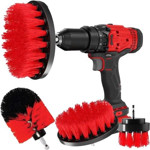 4pcs Car Drill Brush Set Attachment Kit All Purpose Cleaning Set Cleaning Accessories