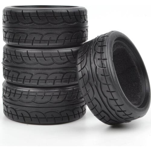 4Pcs/Set Rubber Tyre Wheel Tire for 1/10 RC On Road Car HSP HPI Kyosho Redcat Tamiya