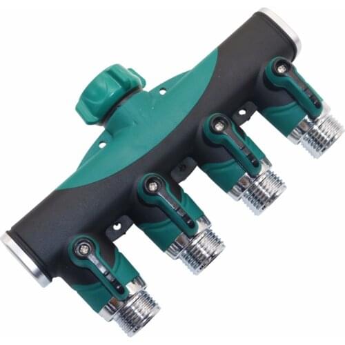 3/4 inch 4 Way hose splitters Thread Connector For Automatic watering Water pipe linker link timer Garden Water Connectors