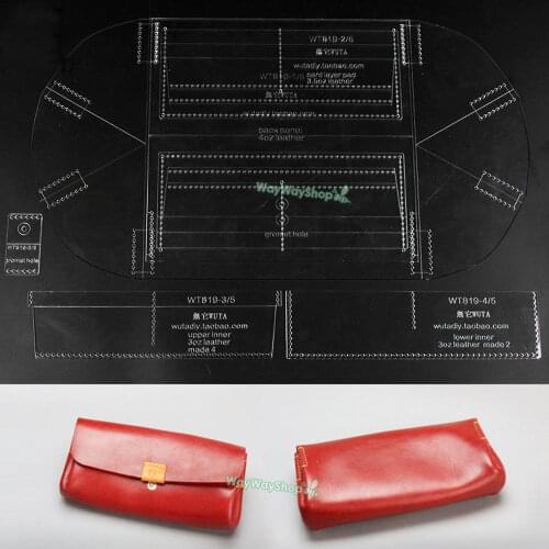 1 Pcs Acrylic Lady Clutch Handbag Templates WT819 Tool for Handwork Leather Wallet craft DIY Clear