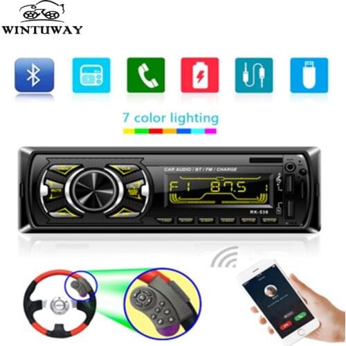 WINTUWAY Autoradio Car Radio Bluetooth 1 Din Car Stereo Player Phone AUX MP3 FM/USB/Radio Remote Control For Phone Car Audio
