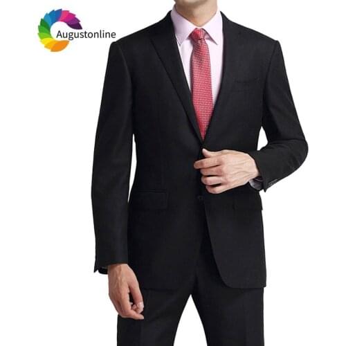 Formal Business Custom Made Men Suit Black Slim Fit Wedding Groom Tuxedo Groomsmen Suit Blazers Jacket Pants 2Piece