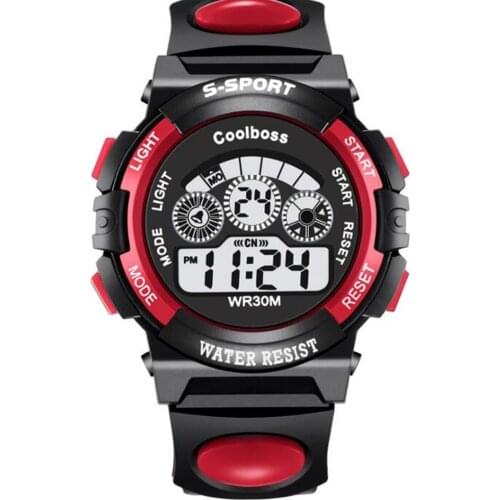 Running Outdoors Childrens Boys Girls Sport Watch Luminous Waterproof Calendar Multi-function Rubber LED Digital Watches