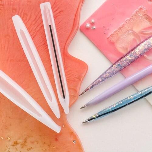 Diy Ball Pen Silicone Mold Epoxy Resin Jewelry Making Handmade Stationery BallPoint Pen Glossy Molds