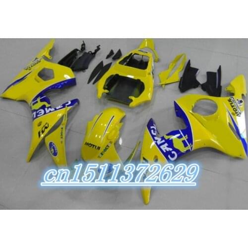 Dor-ABS yellow black YZF R6 2003 2004 2005 fairing kits YZF R6 fairing kit 03 04 05 D